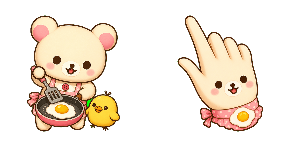 Pakiet kursorów San-X Korilakkuma and Kiiroitori Frying an Egg
