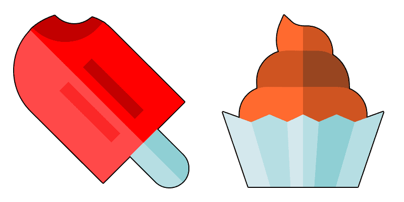 Ice cream and muffin cute cursor