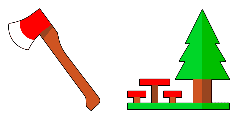Picnic and ax cute cursor