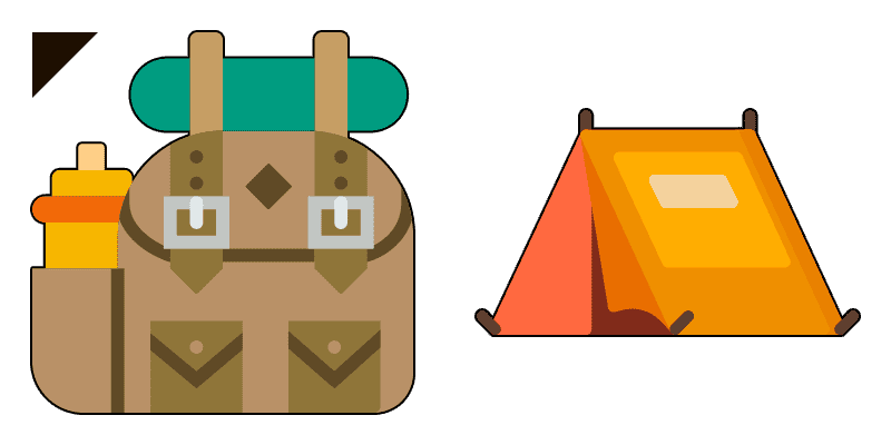 Backpack and Tent cute cursor