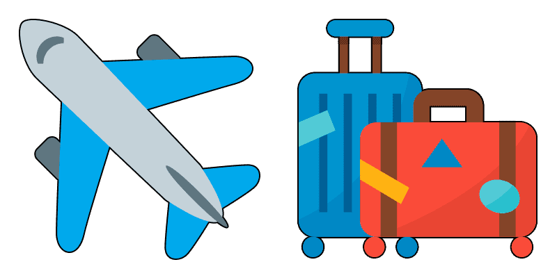 Airplane and Suitcases cute cursor