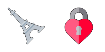Eiffel Tower and Heart Cursor Pack