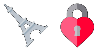 Pack de curseurs Eiffel Tower and Heart
