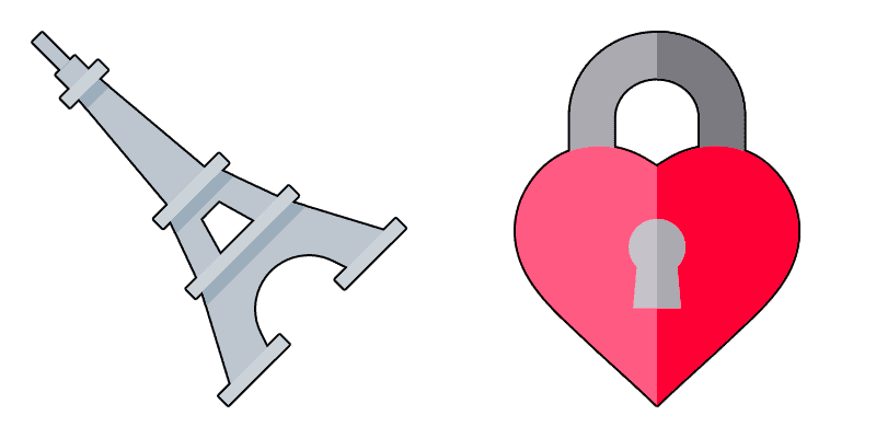 Eiffel Tower and Heart cute cursor