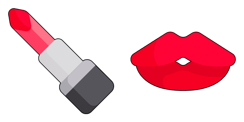 Lipstick and lips cute cursor