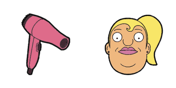 Gretchen and Hair Dryer cute cursor