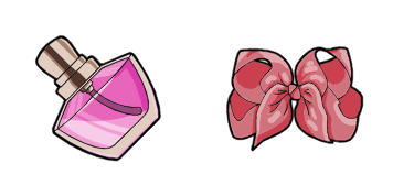 Hair clip and perfume cute cursor
