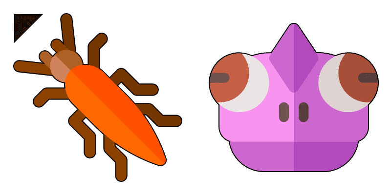 Lizard and beetle cute cursor