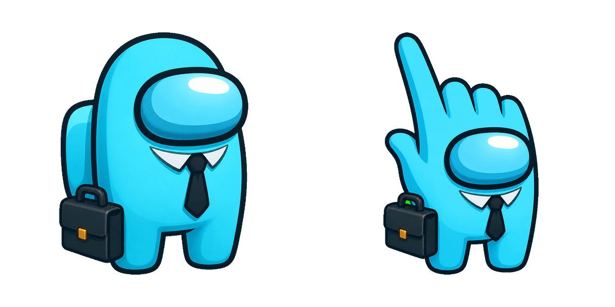 Among Us Cyan Businessman Character Cursor-Paket