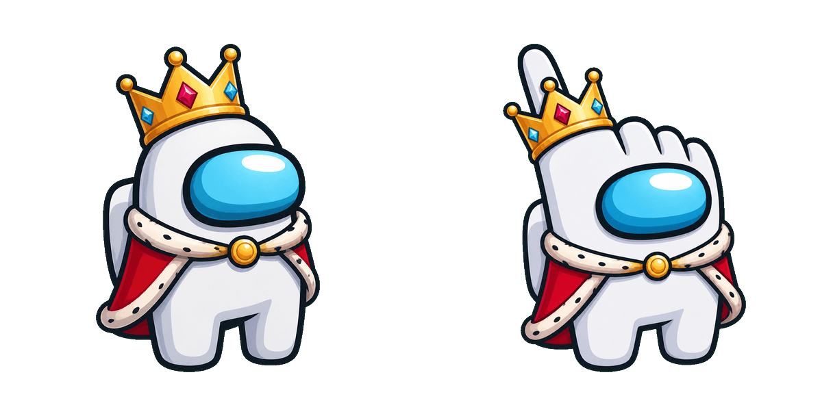 Pack de curseurs personnalisés Among Us White King Character