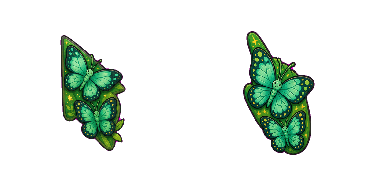 Malachite Green Butterflies cursor pack