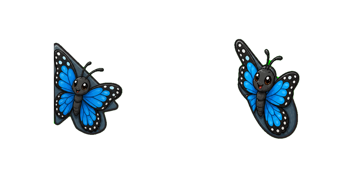 Blue Monarch Butterfly cursor pack