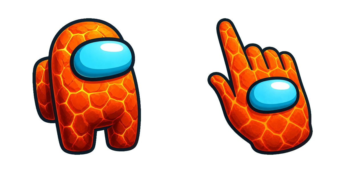 Among Us Orange Magma Character Cursor-Paket