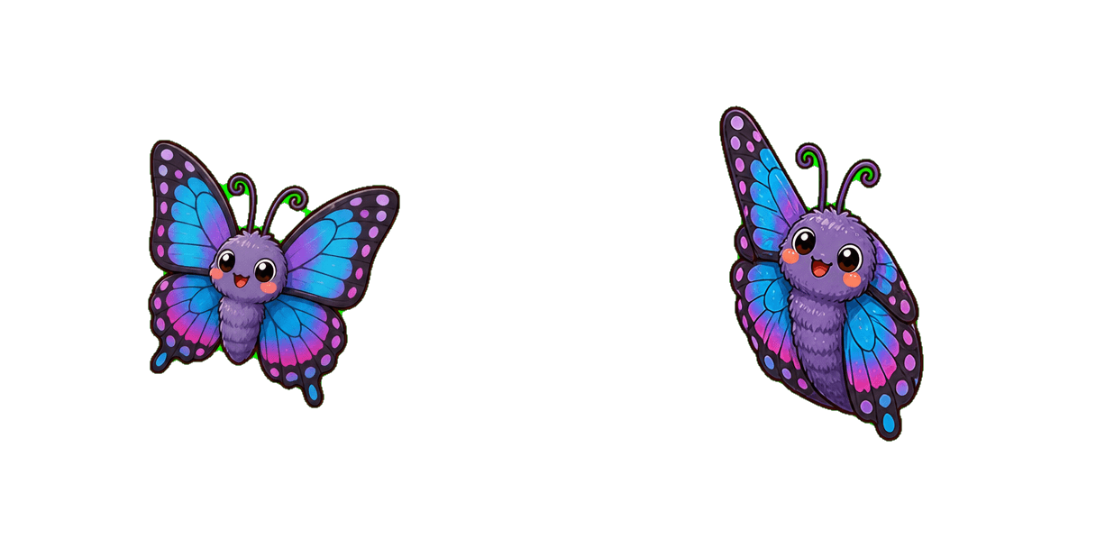 Blue and Purple Butterfly cursor pack