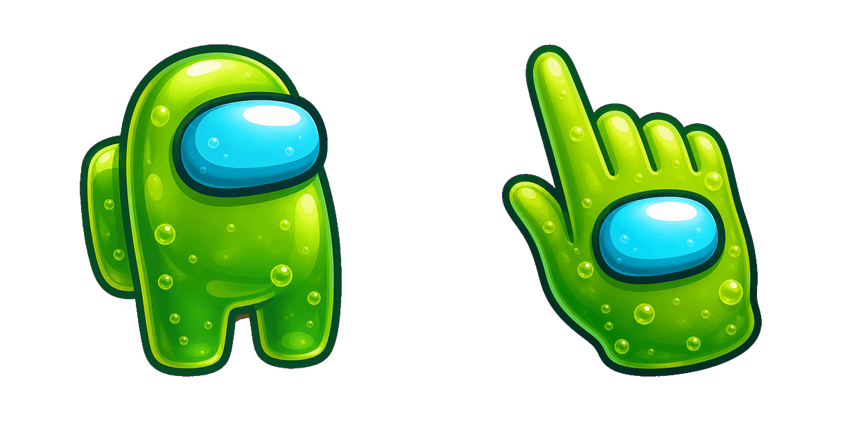 Pakiet kursorów Among Us Green Slime Character