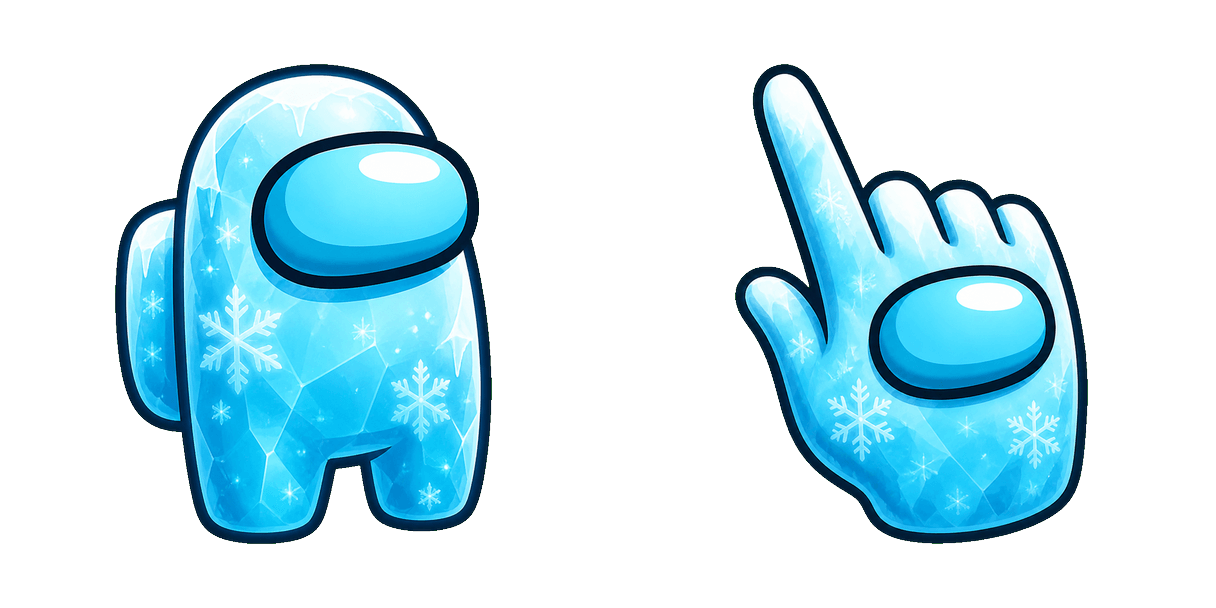 Among Us Blue Ice Character Cursor-Paket