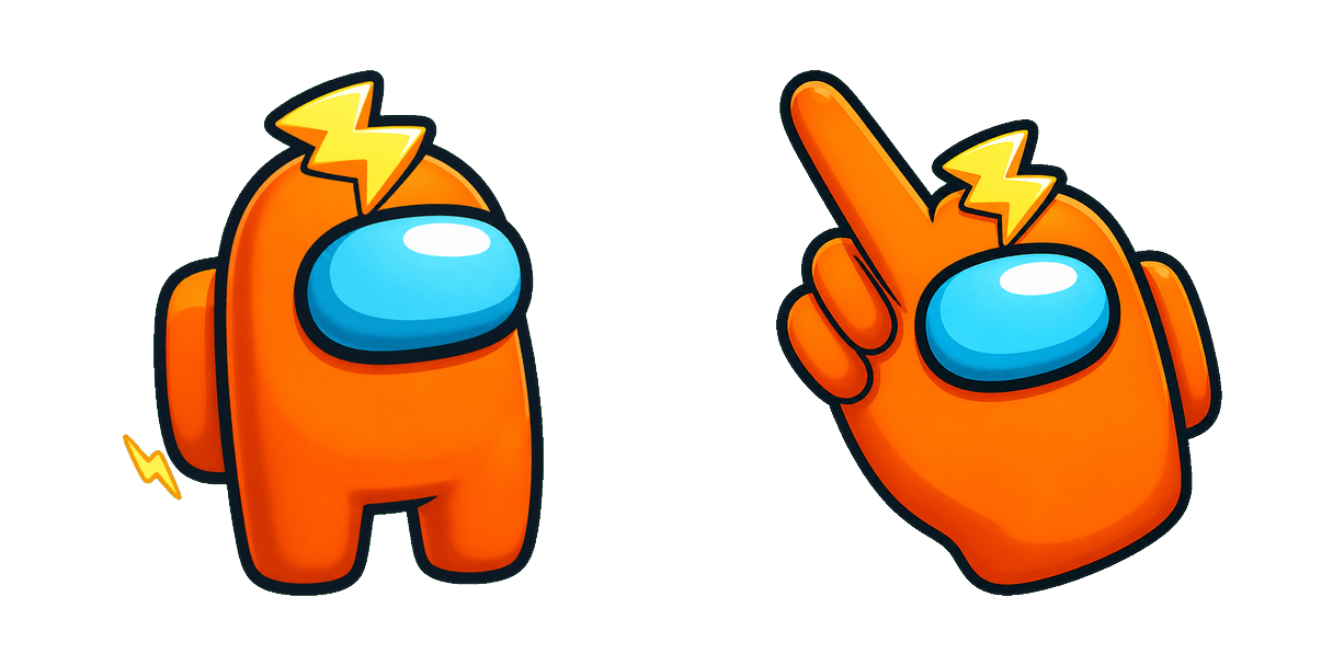 Among Us Lightning Orange Character Cursor-Paket