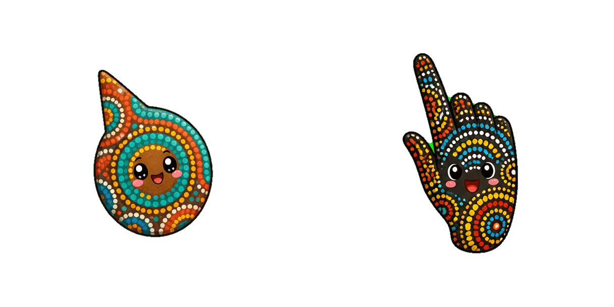 حزمة المؤشرات المخصصة Australia Aboriginal Dot Painting