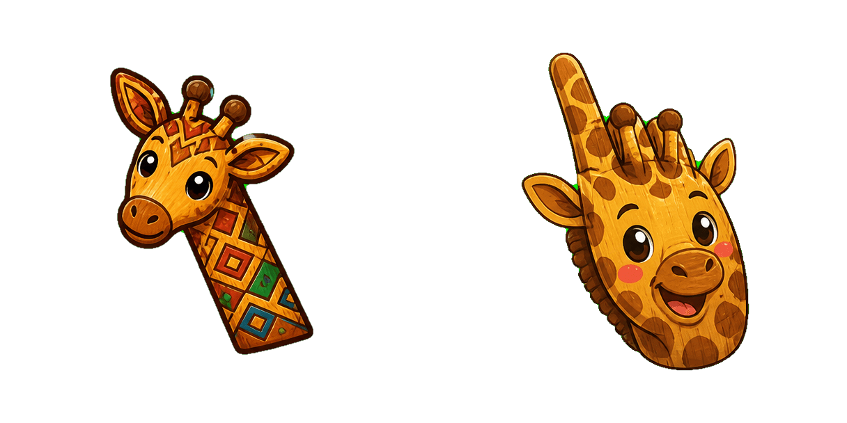 Africa Wooden Giraffe Carving Cursor-Paket