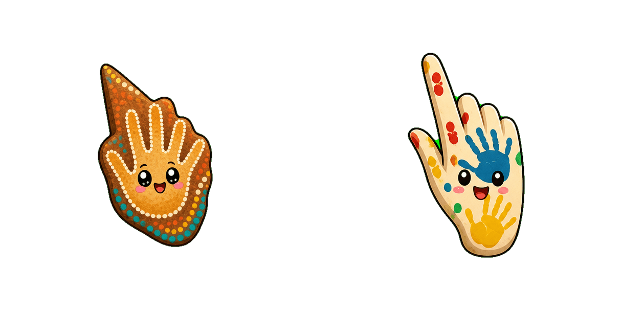 حزمة المؤشرات المخصصة Australia Aboriginal Handprint Art