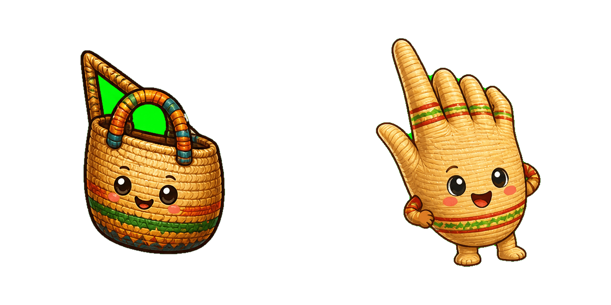 Africa Woven Raffia Basket cursor pack