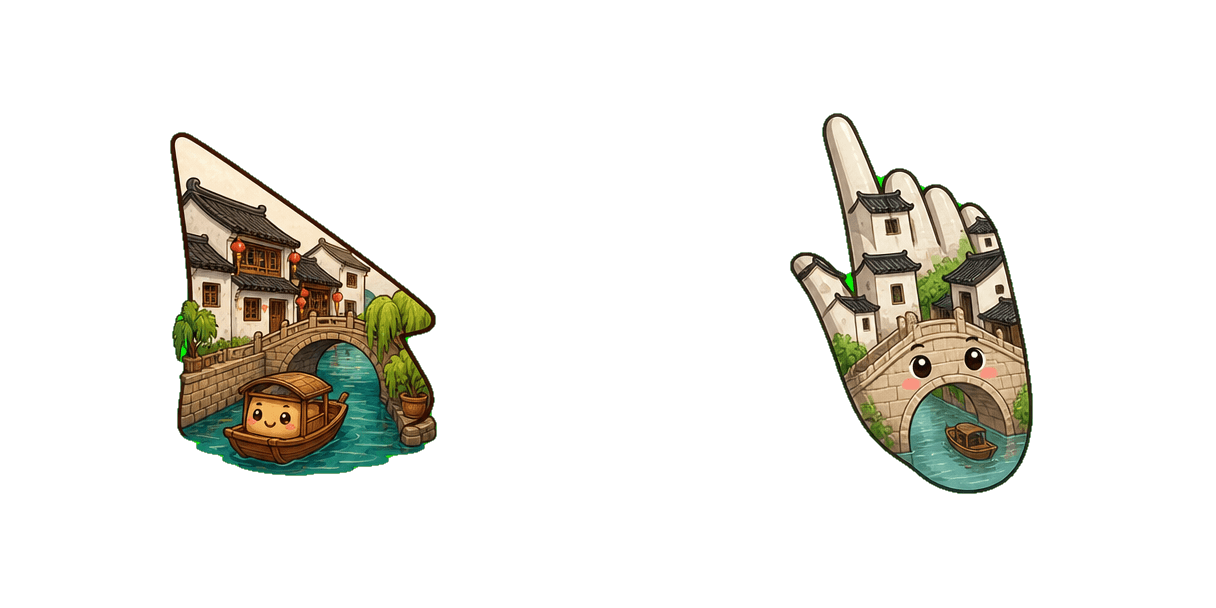 Zhouzhuang Water Town Cursor-Paket