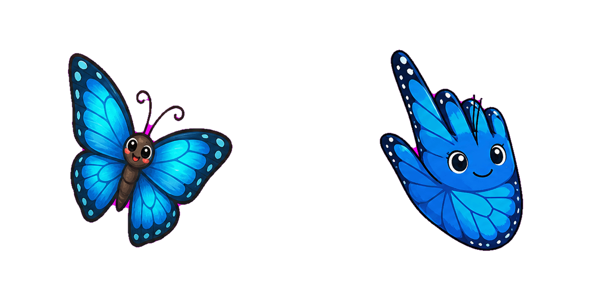 Jungle Blue Morpho Butterfly Cursor-Paket
