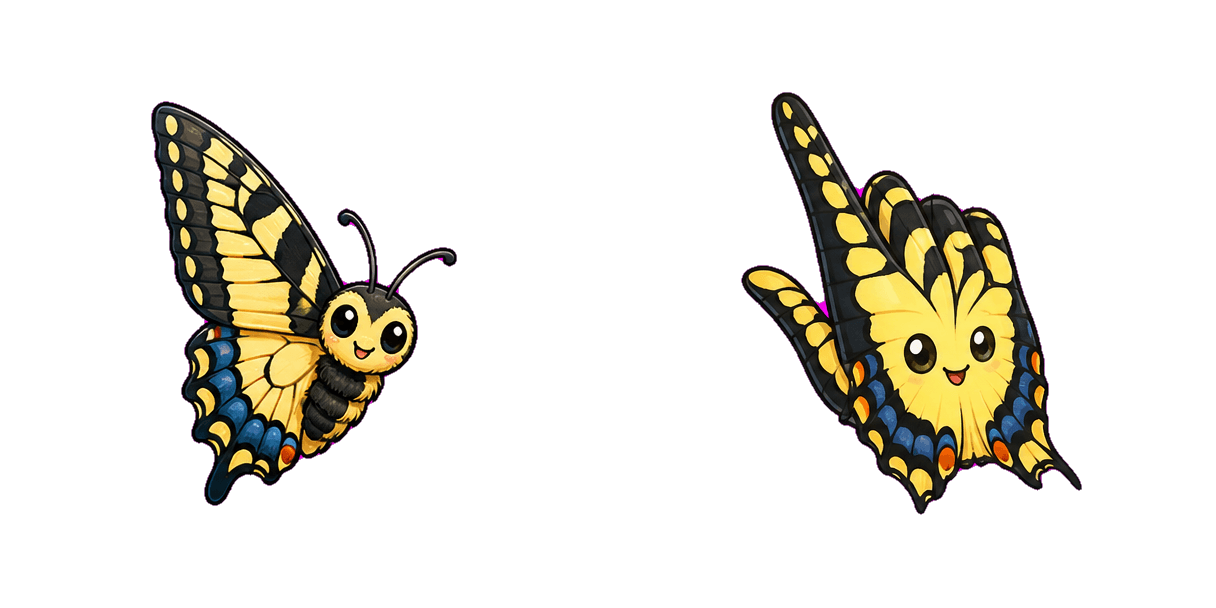 Jungle Swallowtail Butterfly Cursor-Paket