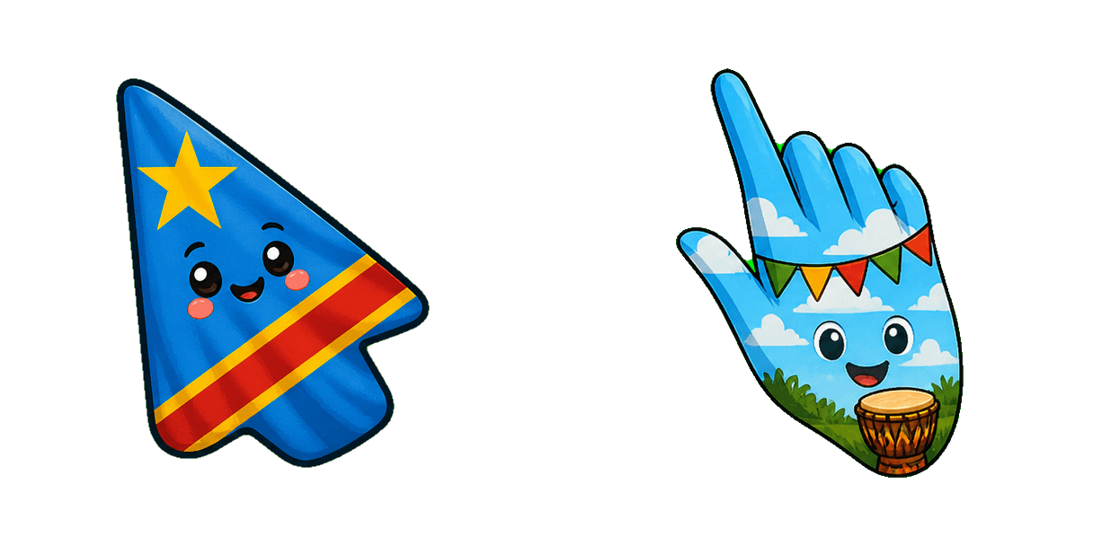 DR Congo Flag Cursor-Paket