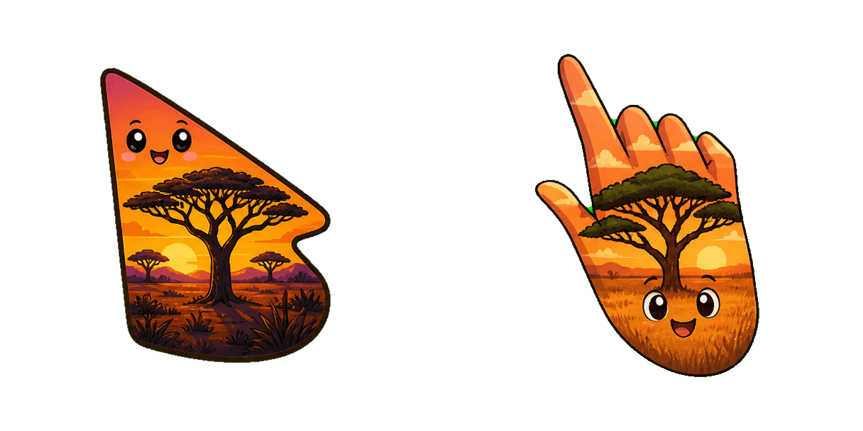 Africa Acacia Silhouette Cursor-Paket
