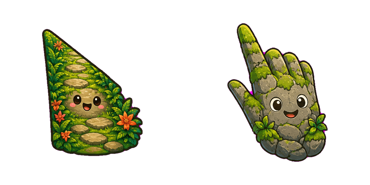 حزمة المؤشرات المخصصة Jungle Mossy Stone Path