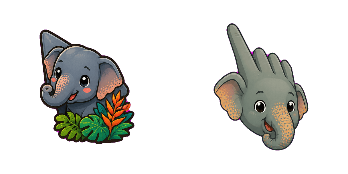 Jungle Asian Elephant Cursor-Paket