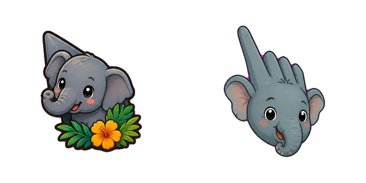 Jungle Pygmy Elephant Cursor-Paket