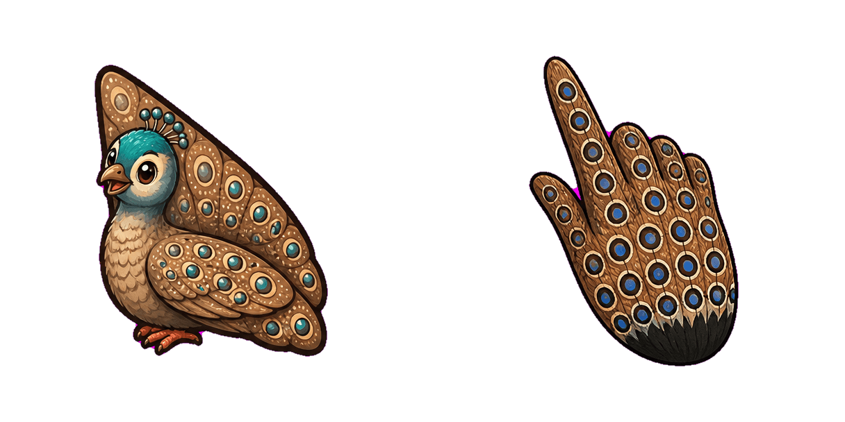 حزمة المؤشرات المخصصة Jungle Great Argus Pheasant