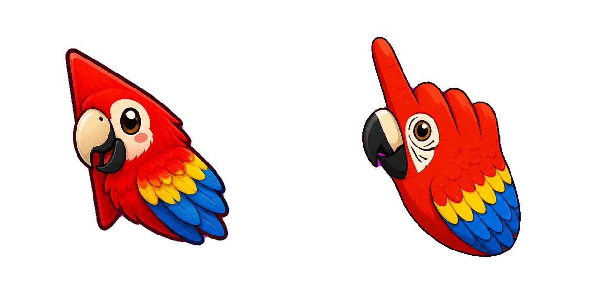 حزمة المؤشرات المخصصة Jungle Scarlet Macaw