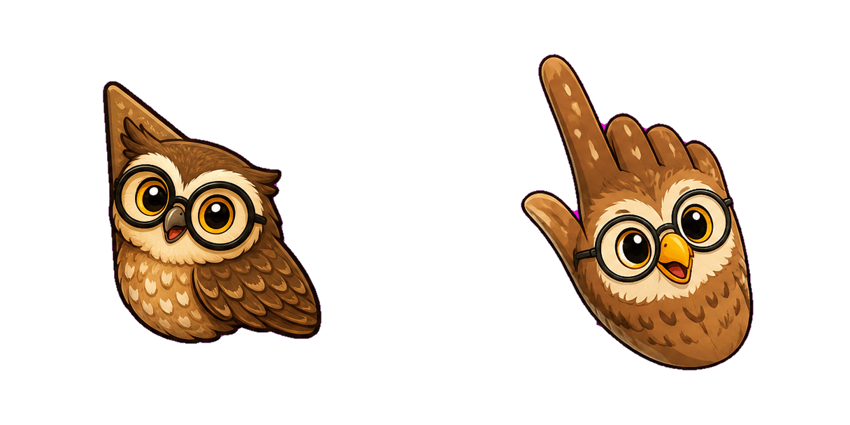 حزمة المؤشرات المخصصة Jungle Spectacled Owl