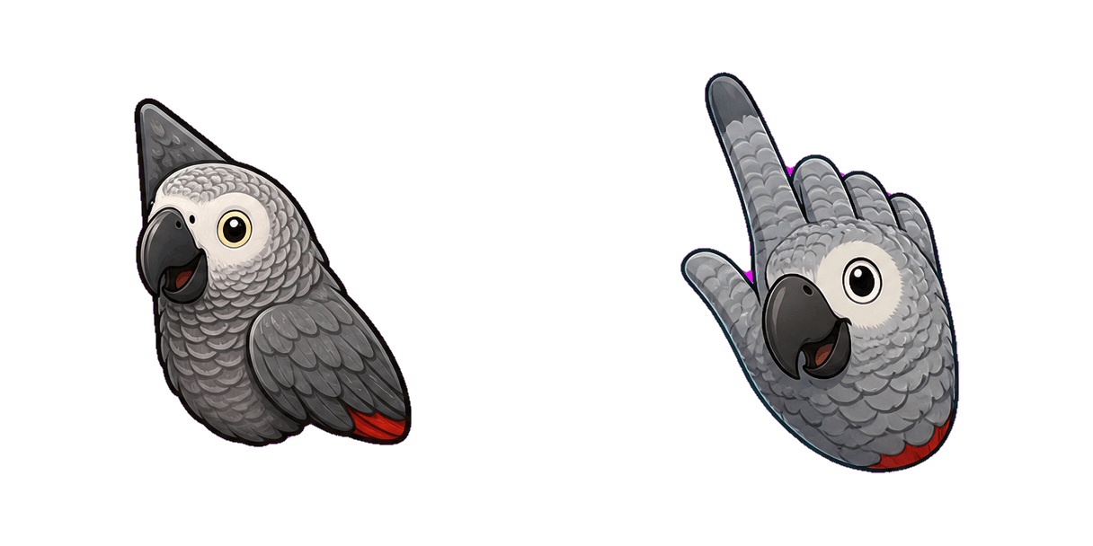 حزمة المؤشرات المخصصة Jungle African Grey Parrot