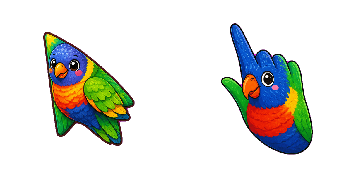 حزمة المؤشرات المخصصة Jungle Rainbow Lorikeet