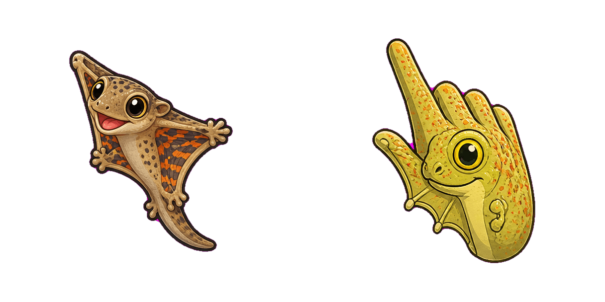 Jungle Flying Gecko cursor pack