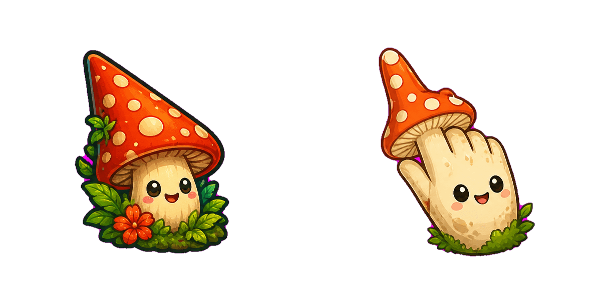حزمة المؤشرات المخصصة Jungle Red Mushroom