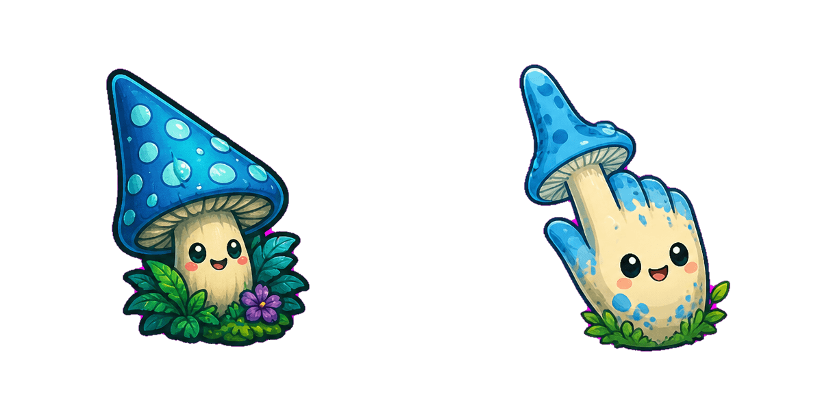 حزمة المؤشرات المخصصة Jungle Blue Mushroom