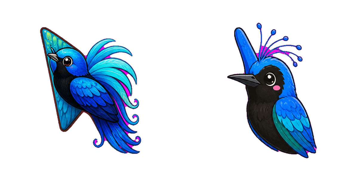 حزمة المؤشرات المخصصة Jungle Blue Bird of Paradise