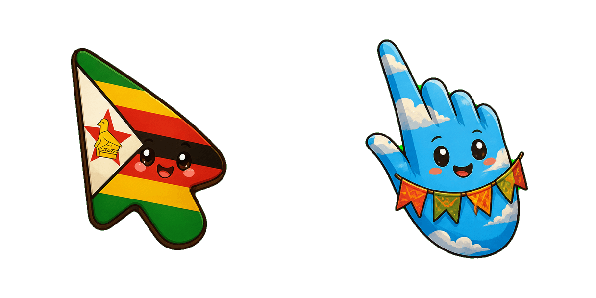 Zimbabwe Flag Cursor-Paket