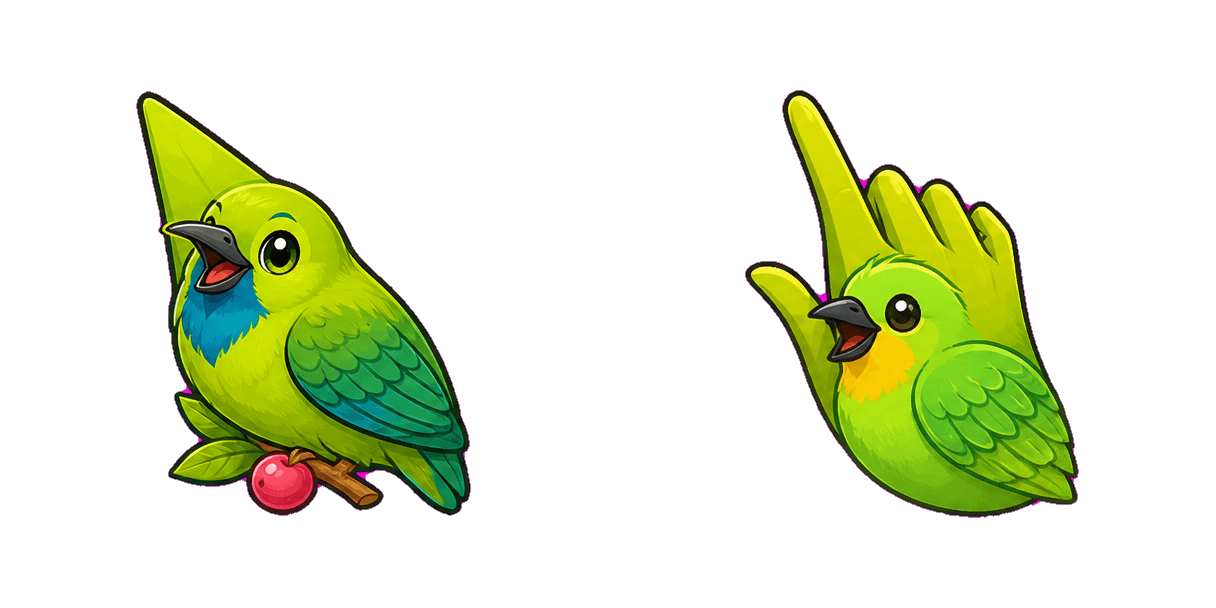 حزمة المؤشرات المخصصة Jungle Leafbird