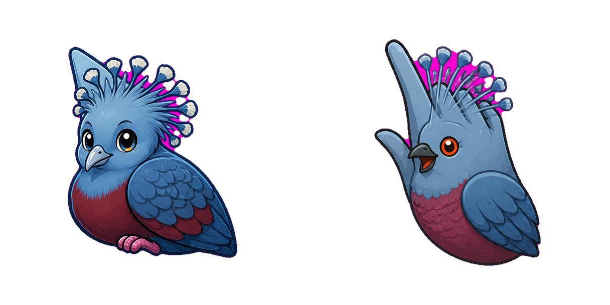 حزمة المؤشرات المخصصة Jungle Crowned Pigeon