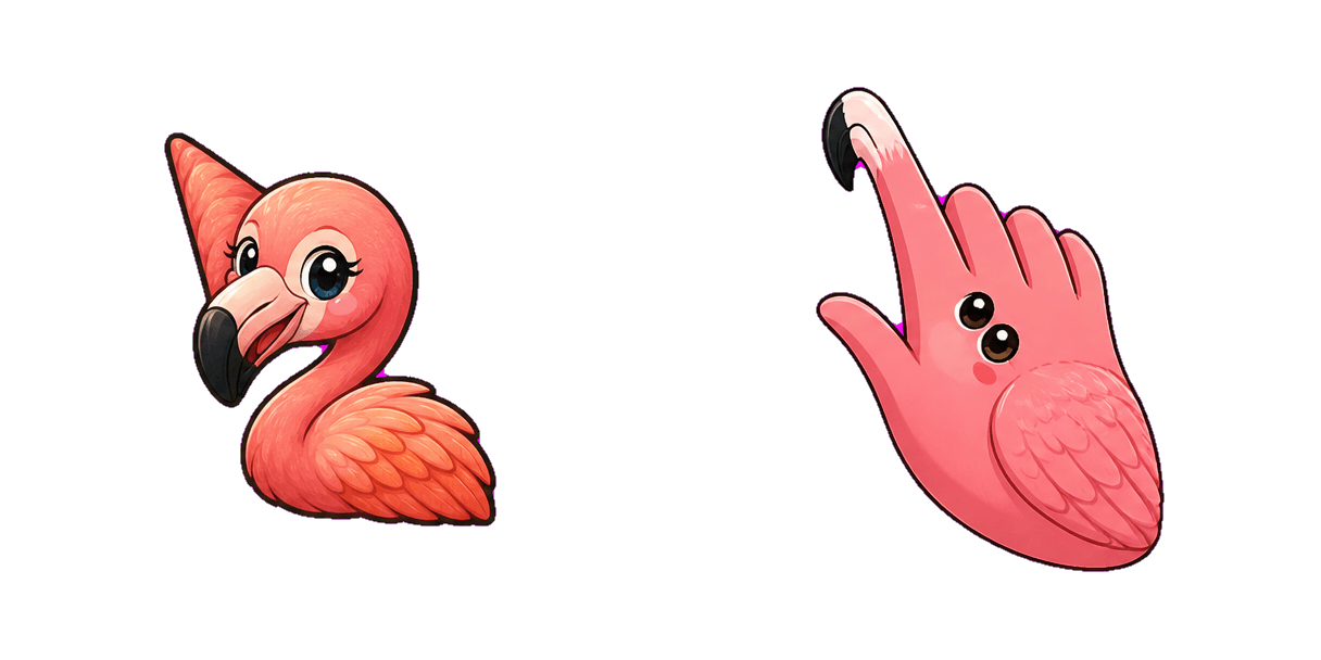حزمة المؤشرات المخصصة Jungle Flamingo