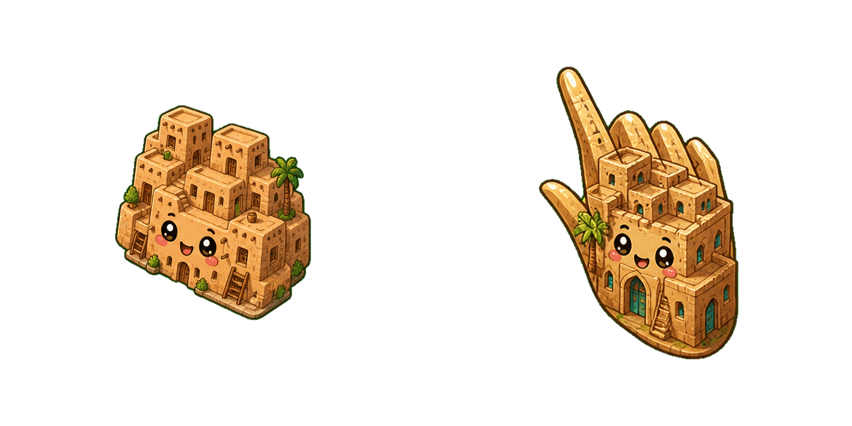 Pack de curseurs personnalisés Middle Eastern Mudbrick Village