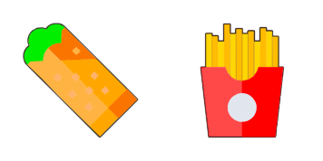 Roll and french fries cute cursor