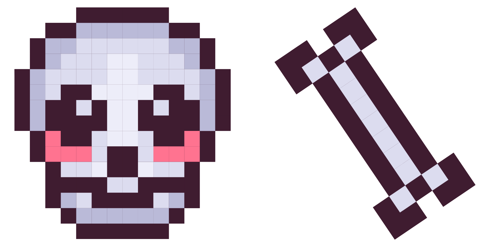Scull Pixel cute cursor