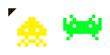 Space Invaders: Yellow and Green Cursor Pack